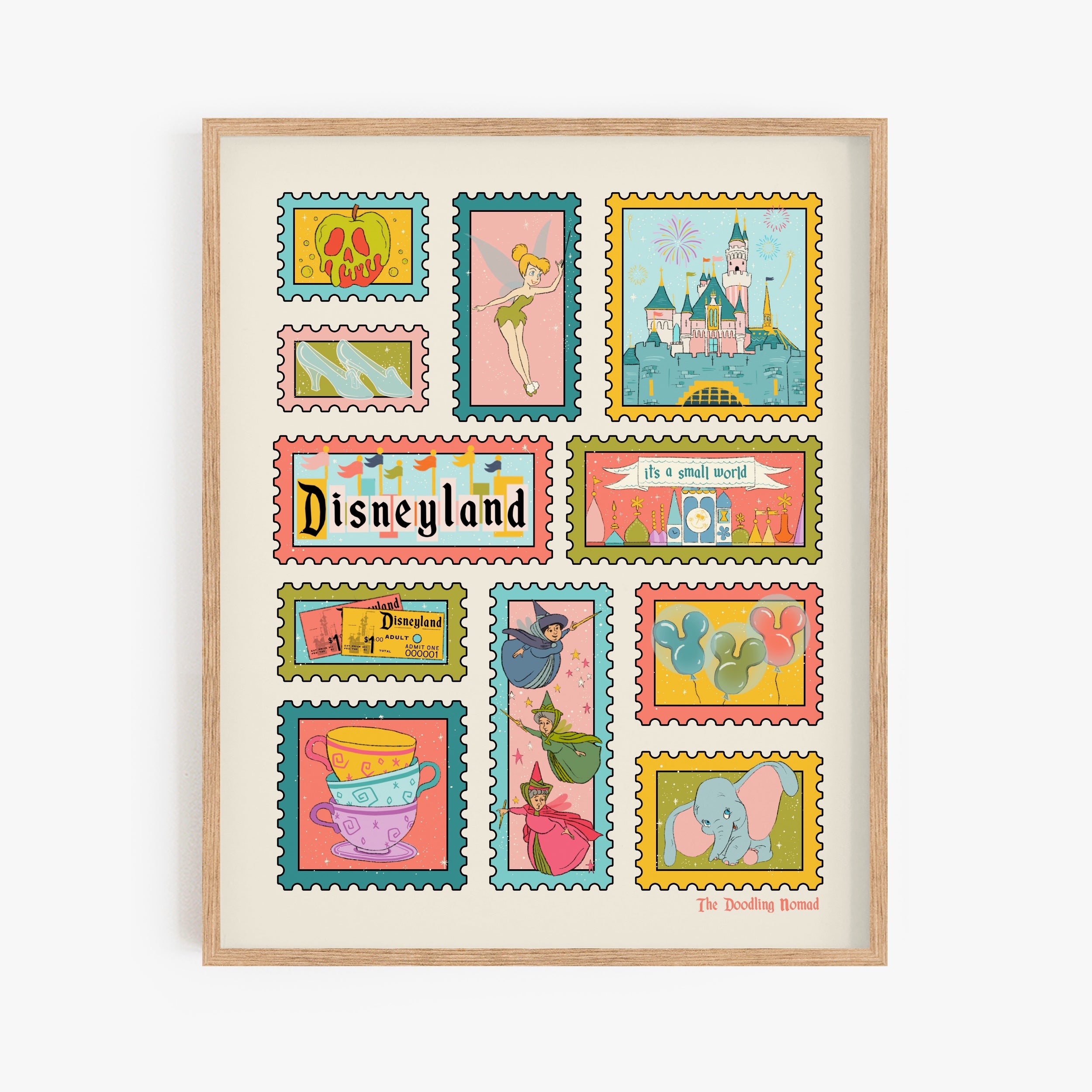 Vintage Disneyland Stamped Art Print