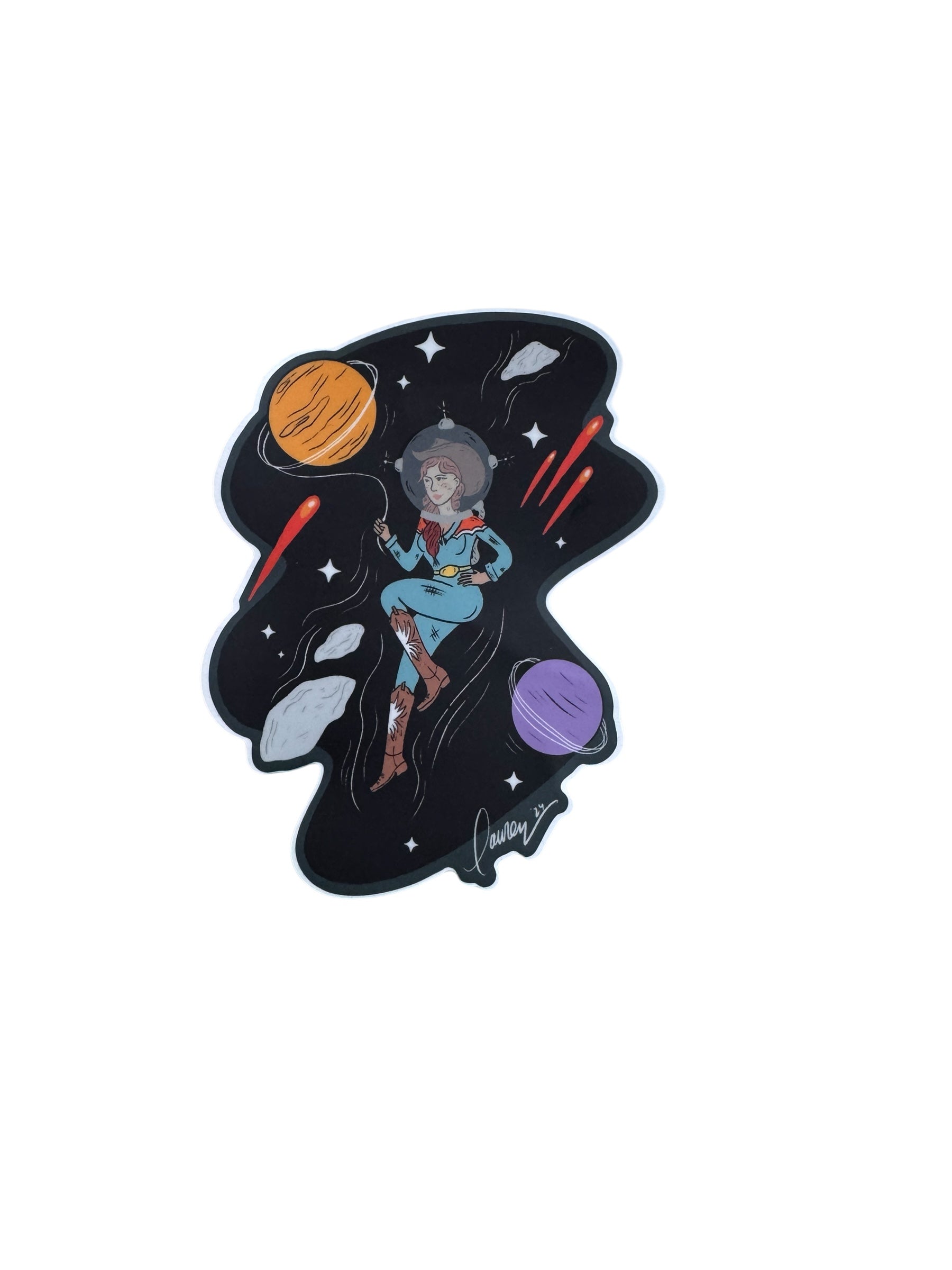 Space Girl Vinyl Sticker