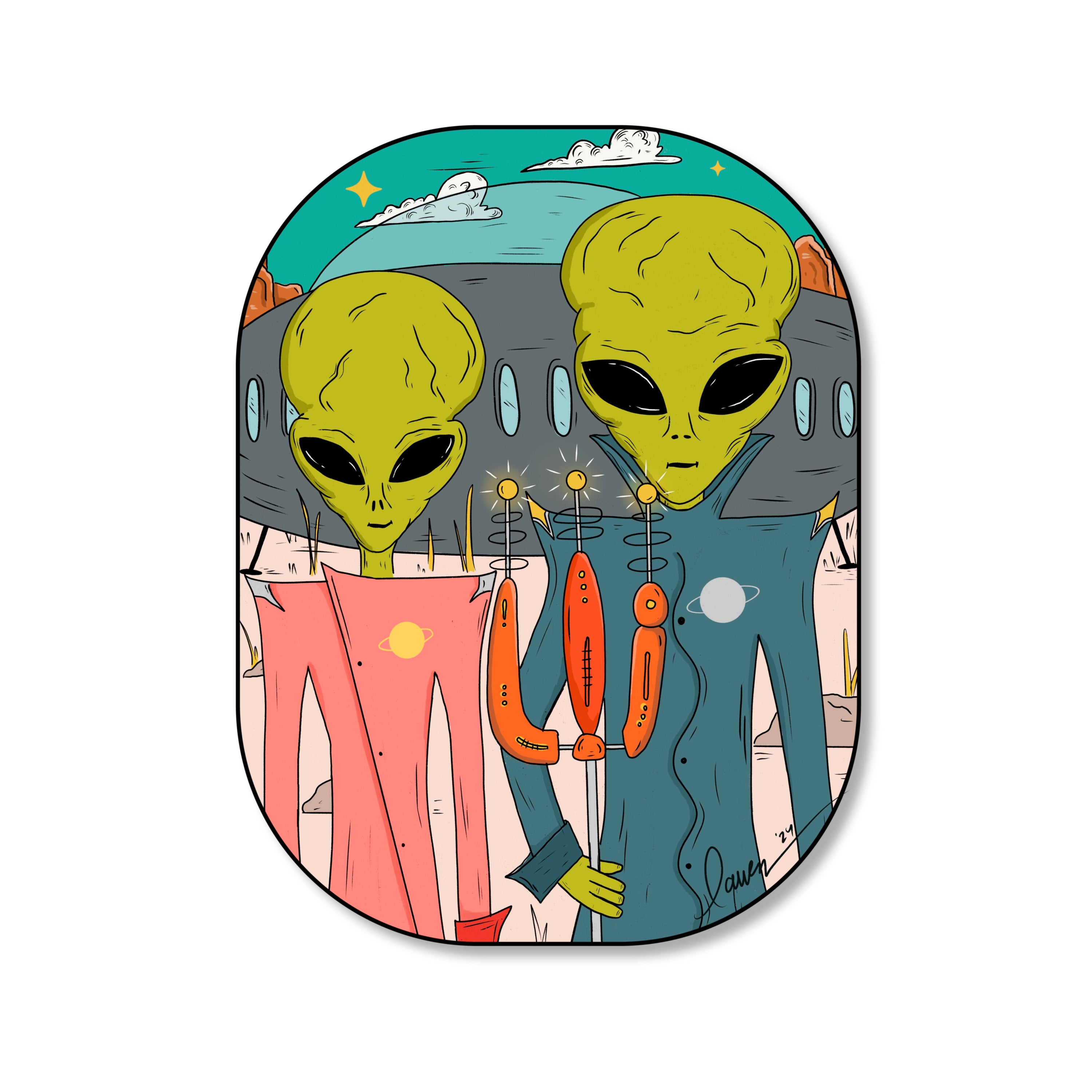Alien Gothic Vinyl Sticker
