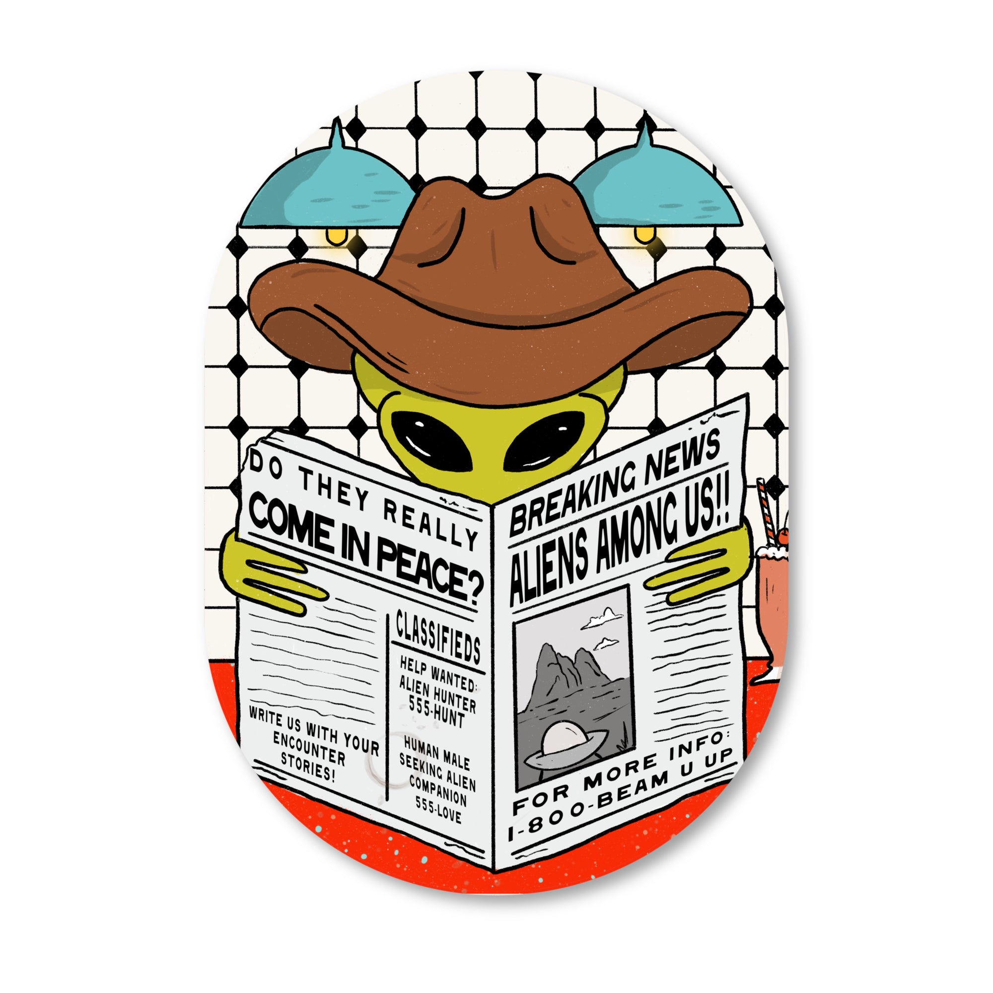 Aliens Among Us! Vinyl Sticker