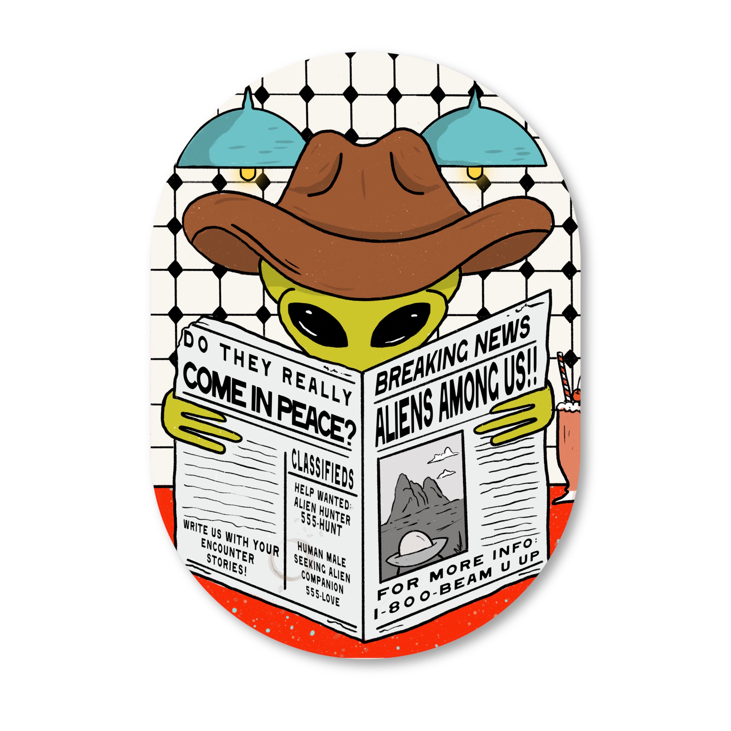 Aliens Among Us! Vinyl Sticker