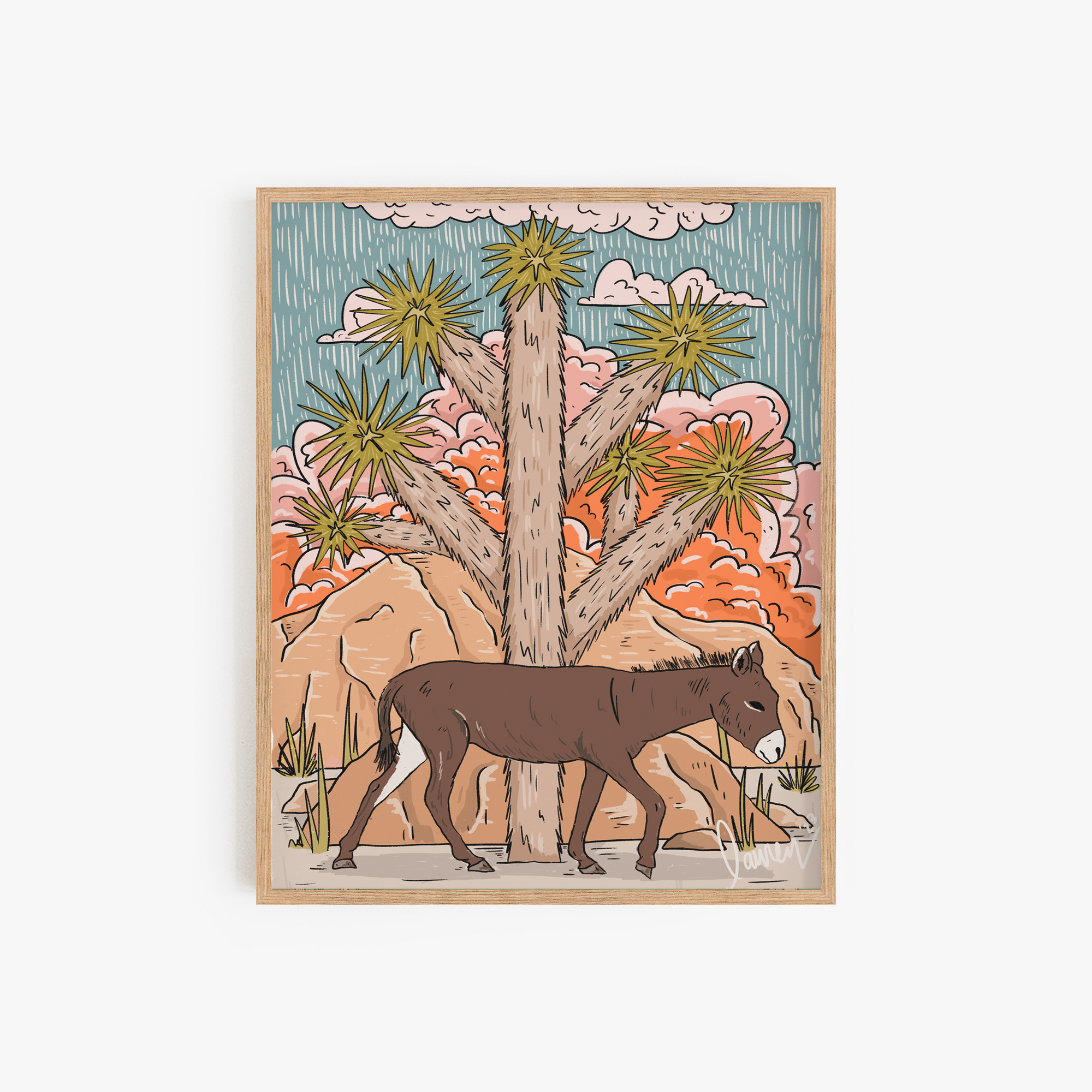 Desert Burros Art Print