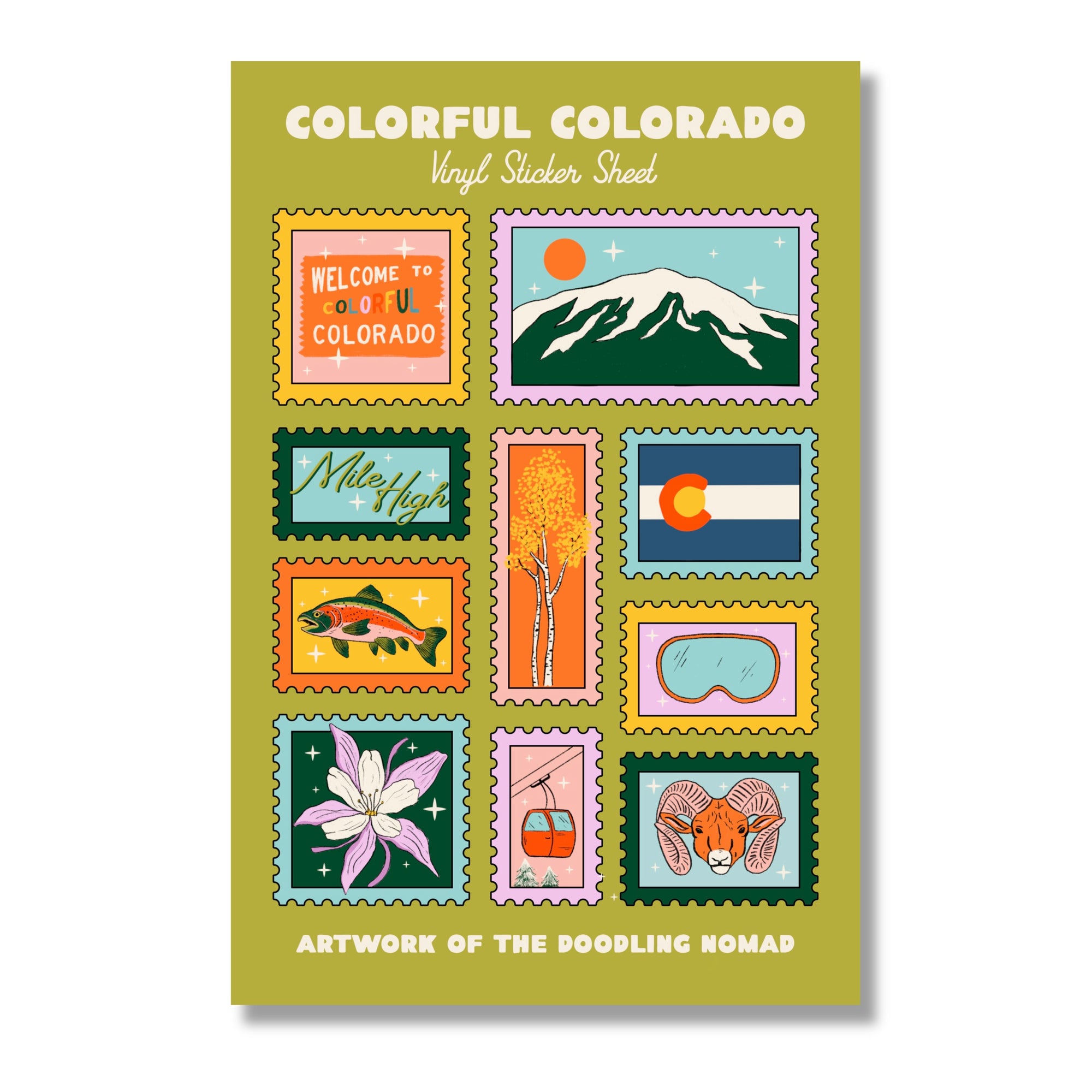 Colorful Colorado Sticker Sheet