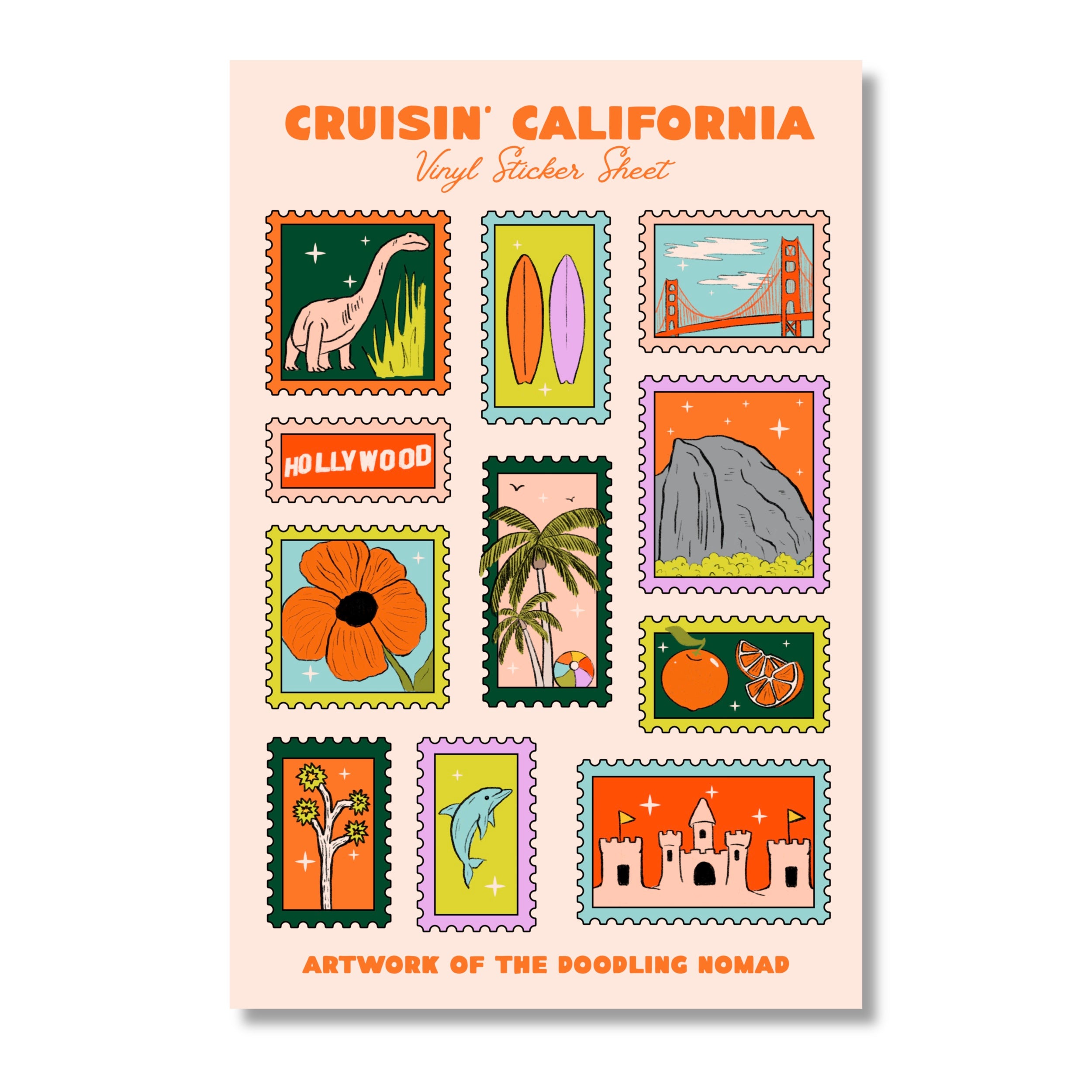 Cruisin' California Sticker Sheet