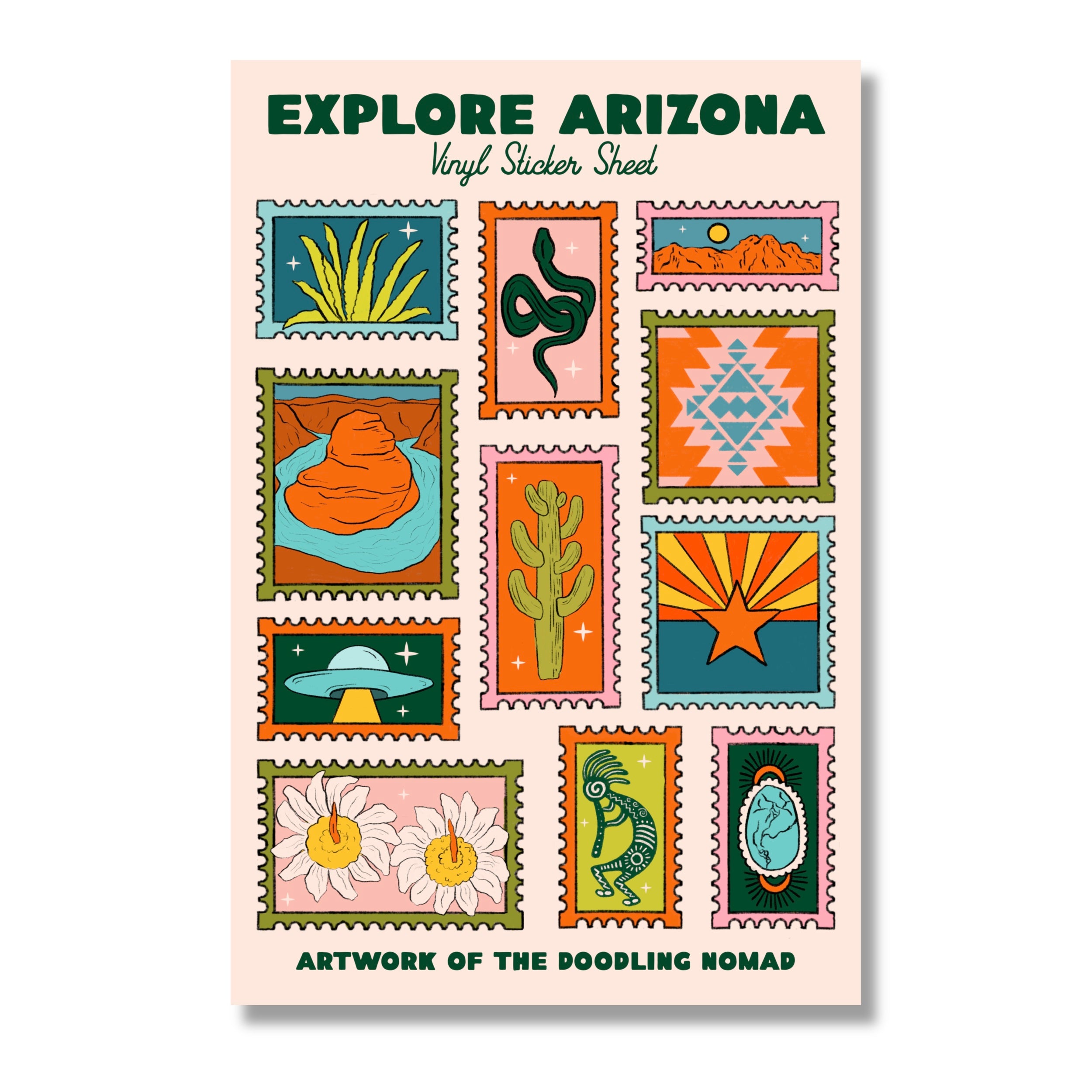 Explore Arizona Sticker Sheet