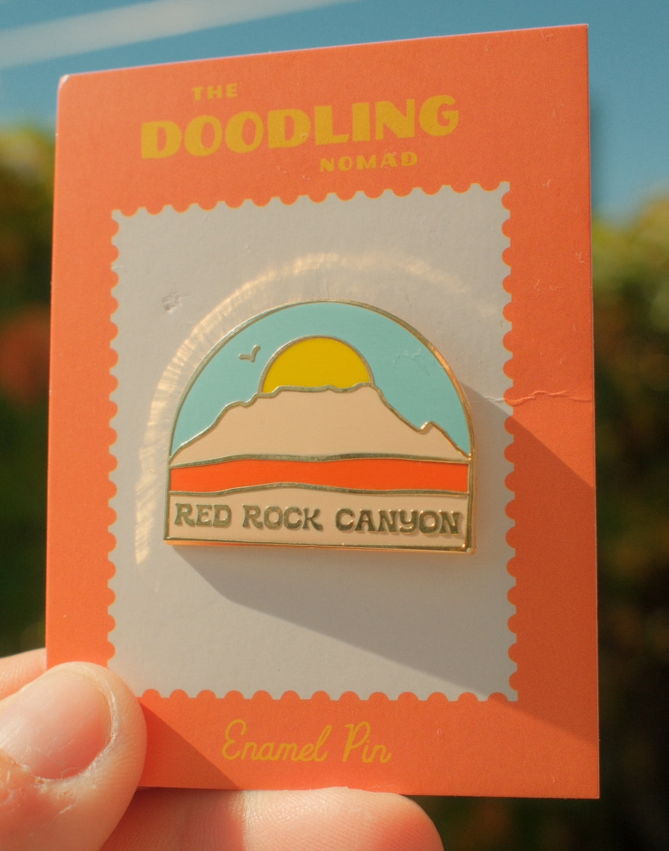 Red Rock Canyon Enamel Pin – The Doodling Nomad