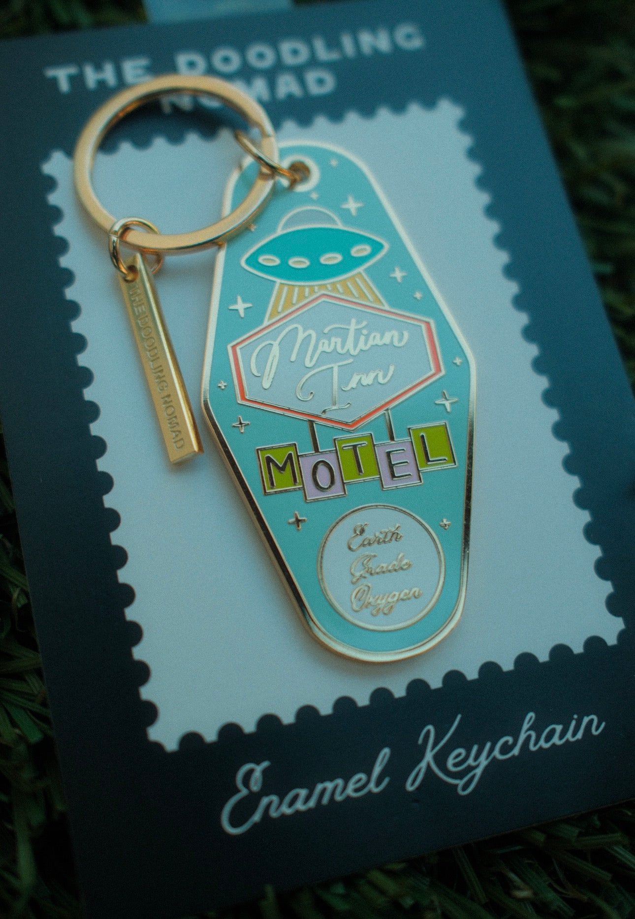 Martian Inn Enamel Keychain