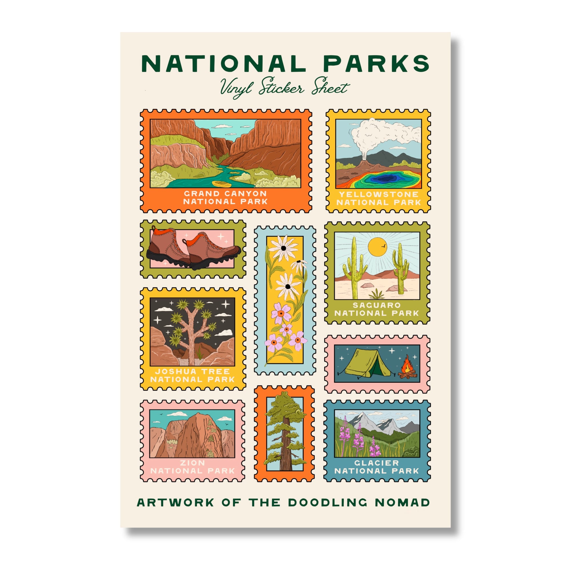 National Parks Sticker Sheet