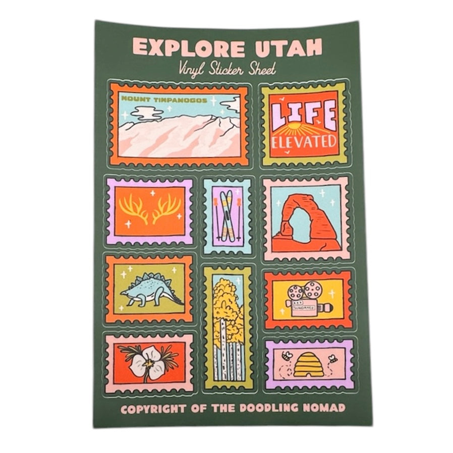 Explore Utah Sticker Sheet