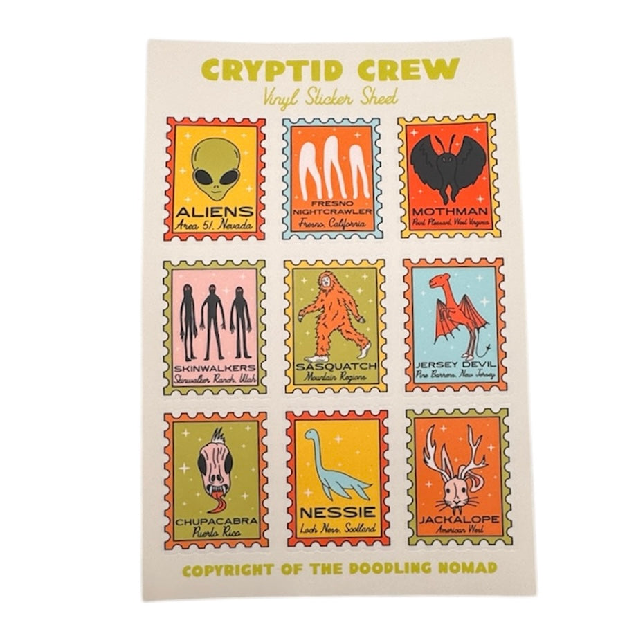 Cryptid Crew Sticker Sheet