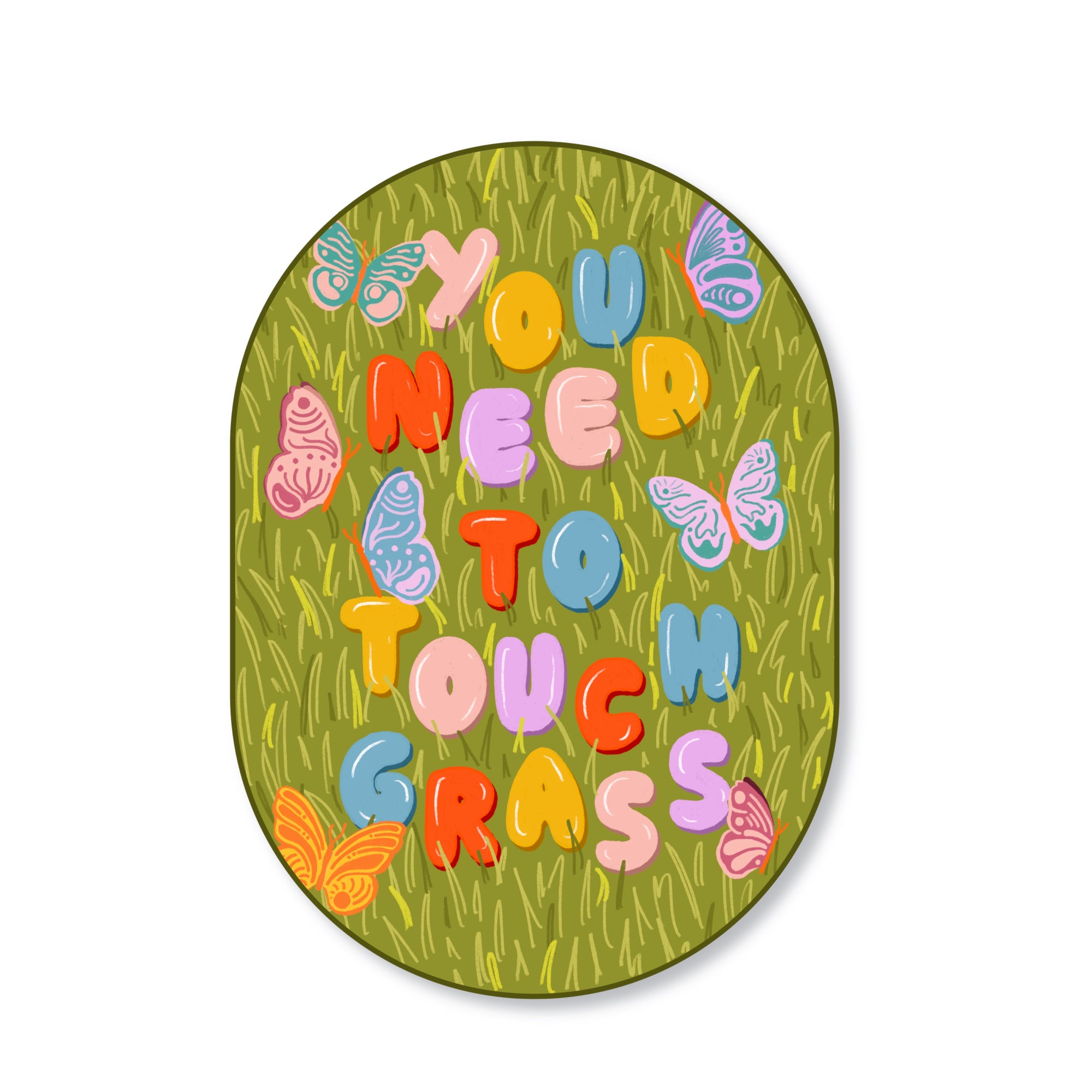 Touch Grass Vinyl Sticker