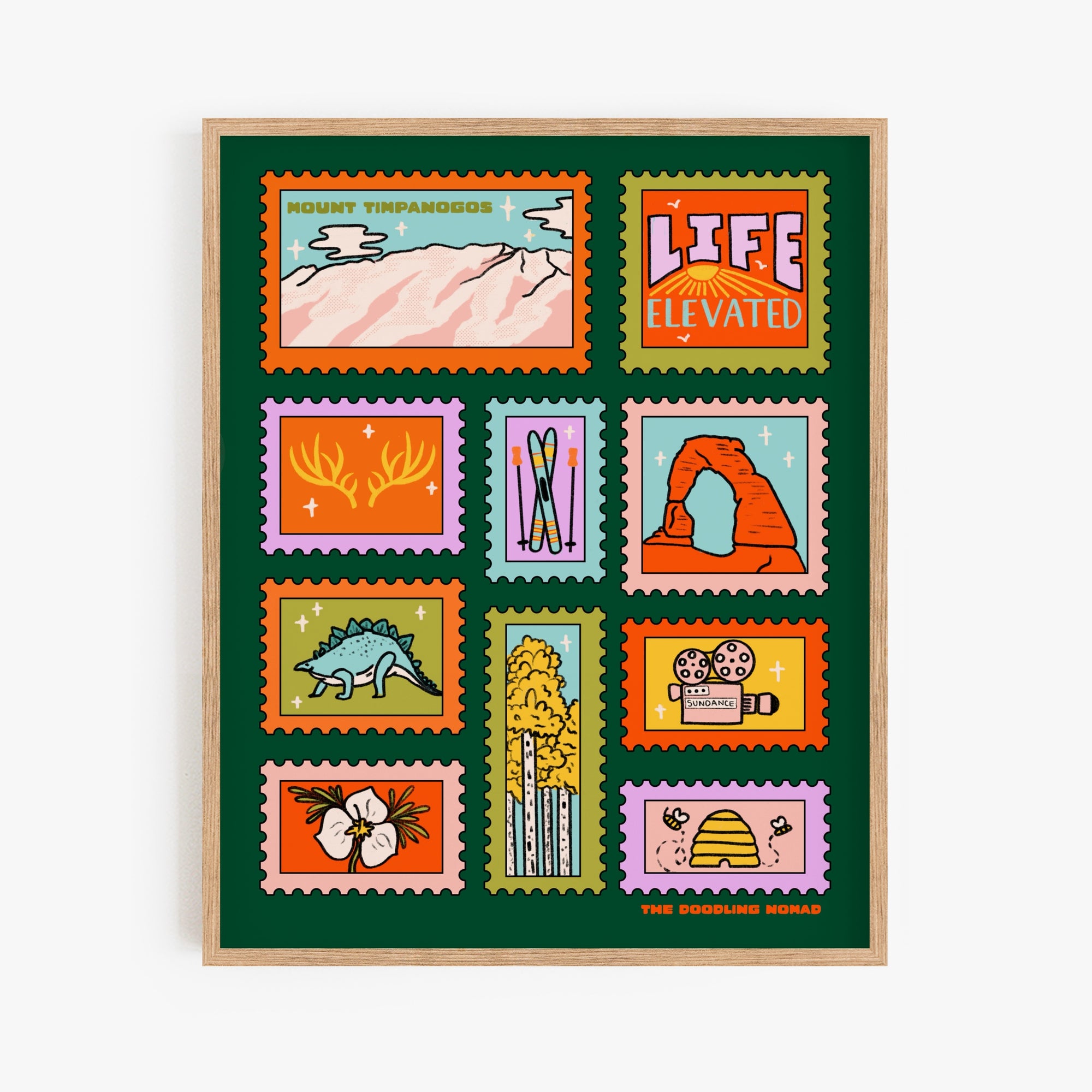 Utah Stamped Art Print