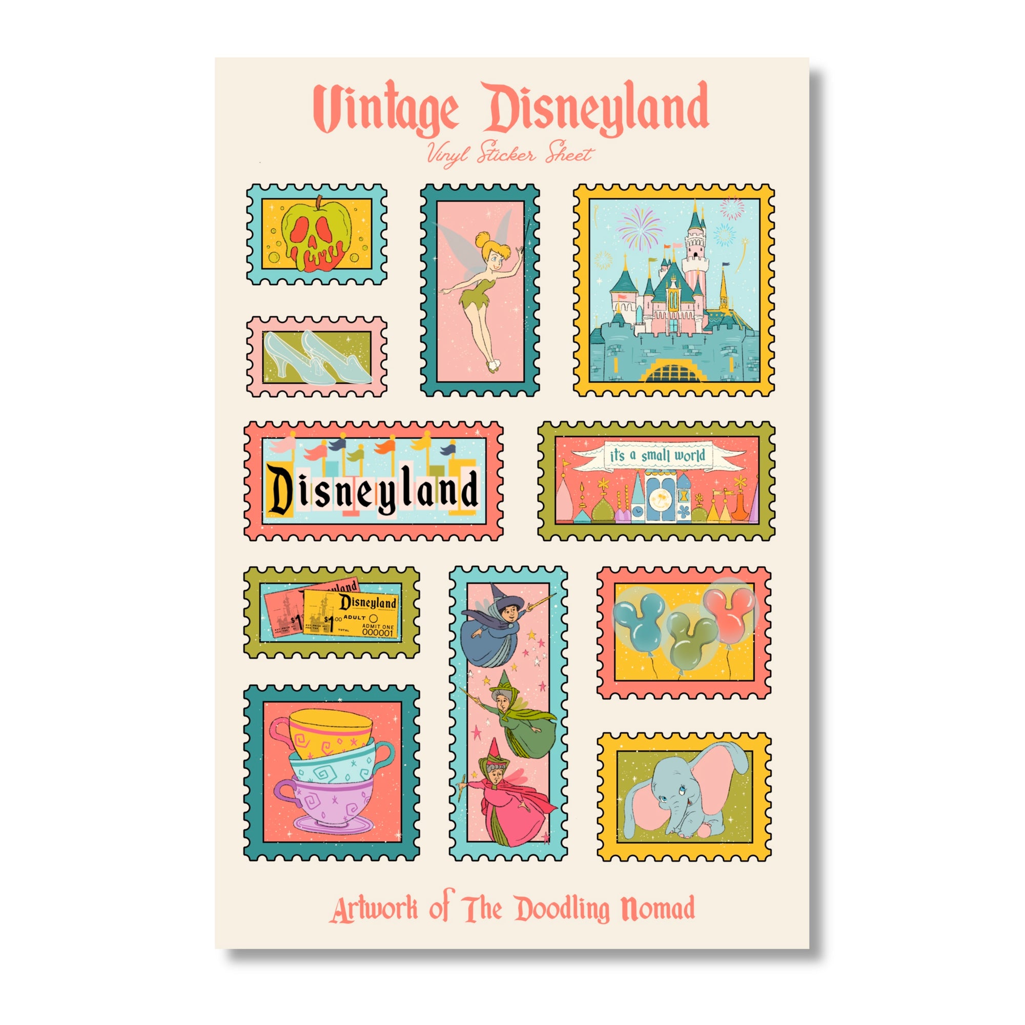 Vintage Disneyland Sticker Sheet