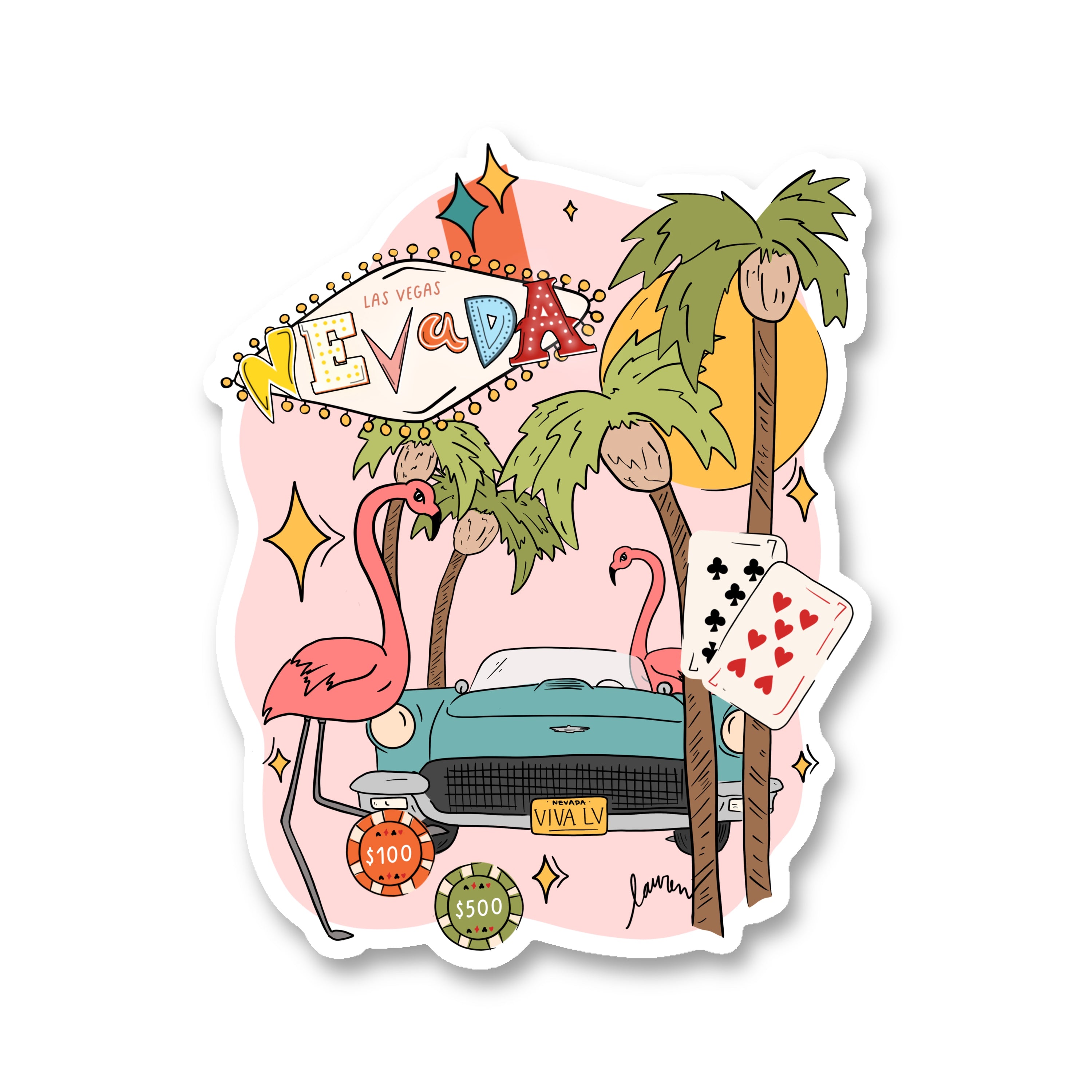 Vintage Vegas Vinyl Sticker