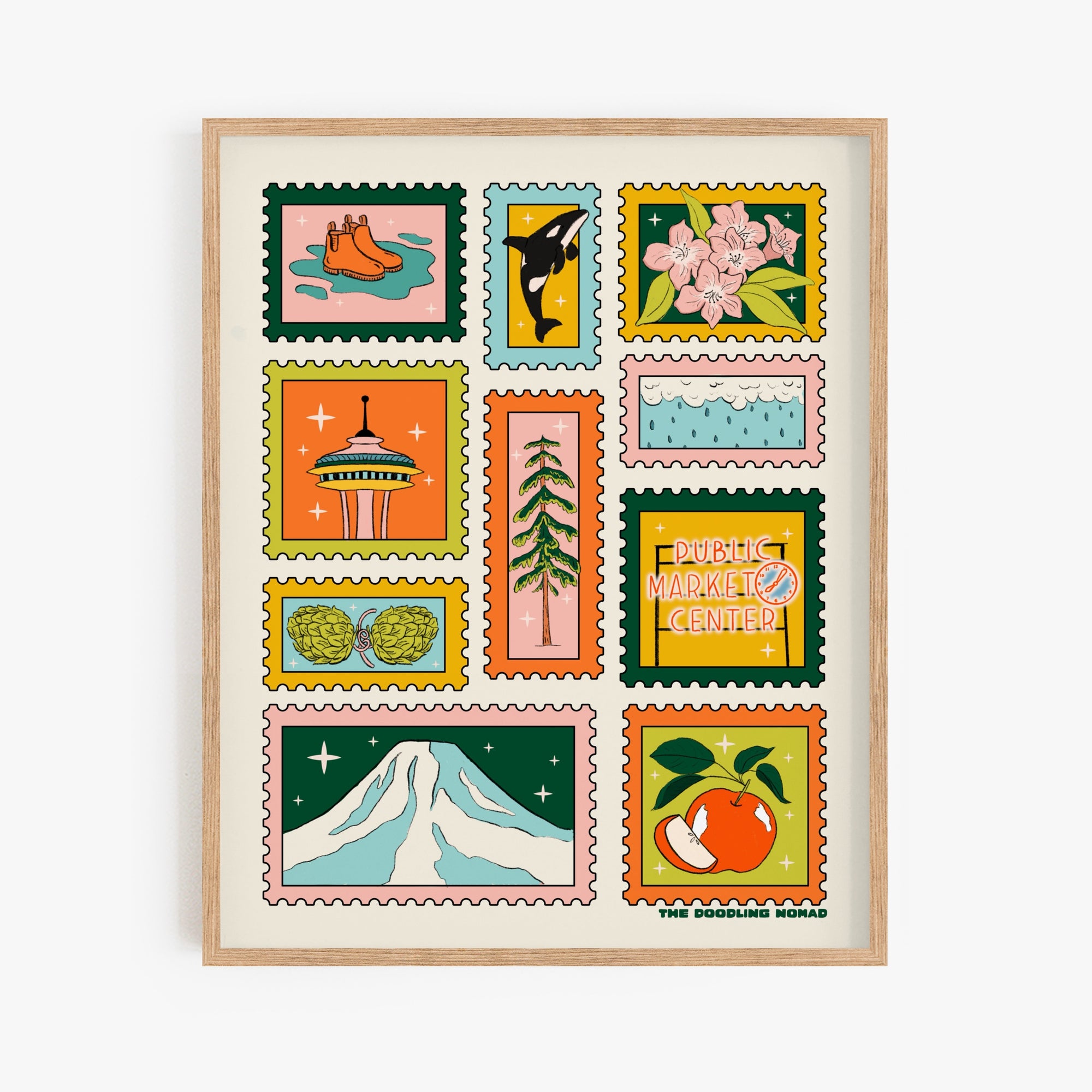 Stamped Washington Art Print