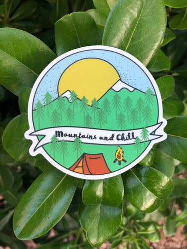 Mountains and Chill Vinyl Sticker